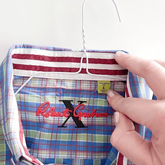 Robert Graham X Mens Button Up Shirt Long Sleeve Tailored Fit Multicolour Large - Picture 3 of 7